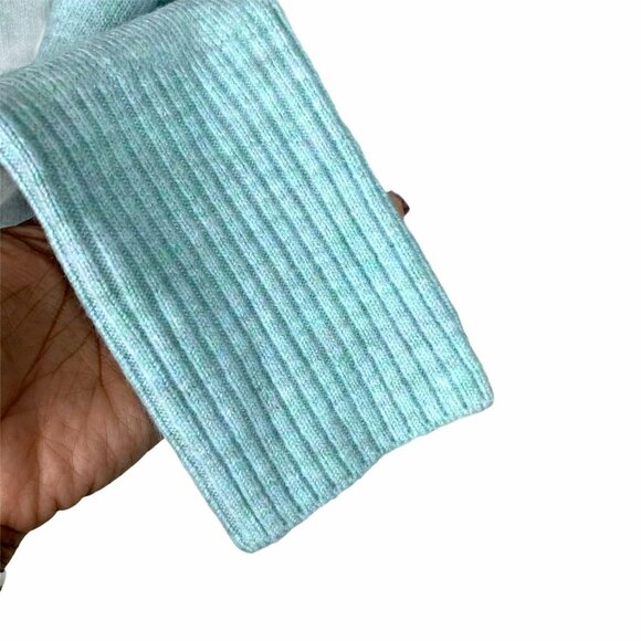🟣🟣🟣 WILD FABLE Women's Size Large Mint Green Ruched Sleeve Cropped Sweater - Picture 5 of 5